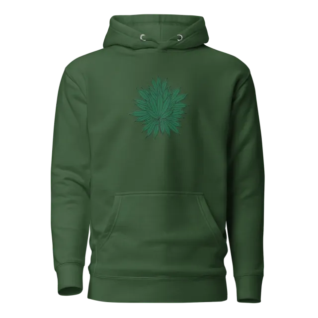 Razel Marijuana Tree Star hoodie zwart geborduurd