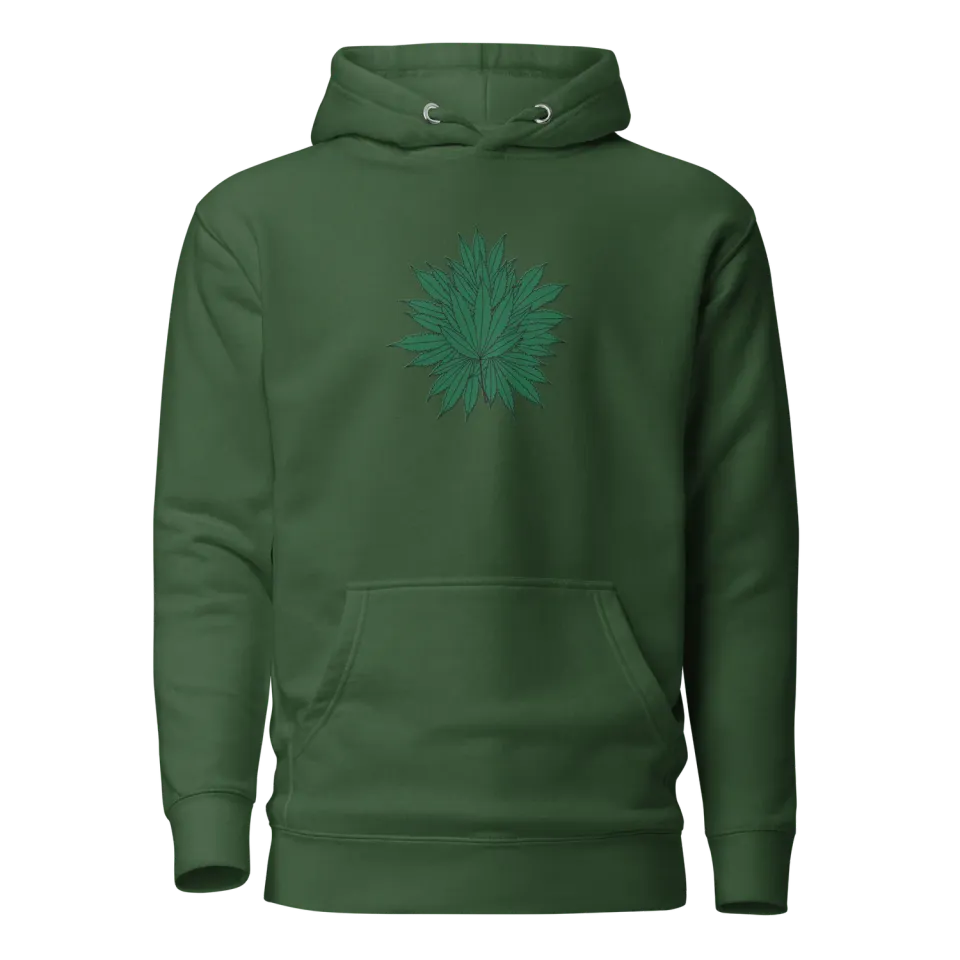 Razel Marijuana Tree Star hoodie zwart geborduurd