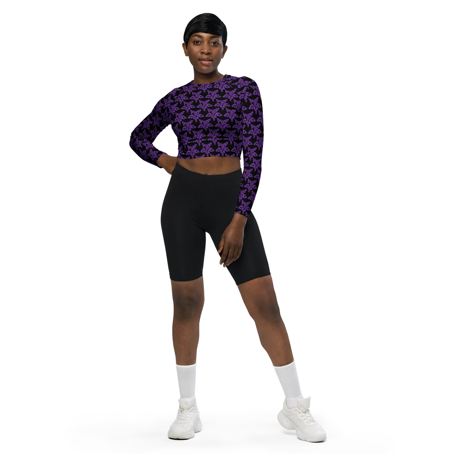 Razel Purp Gang Rock Star longsleeve crop top UPF 50+