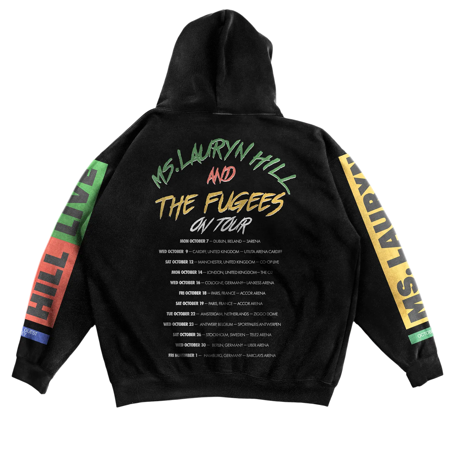 Lauryn Hill MLH x Fugees Live hoodie zwart heavyweight