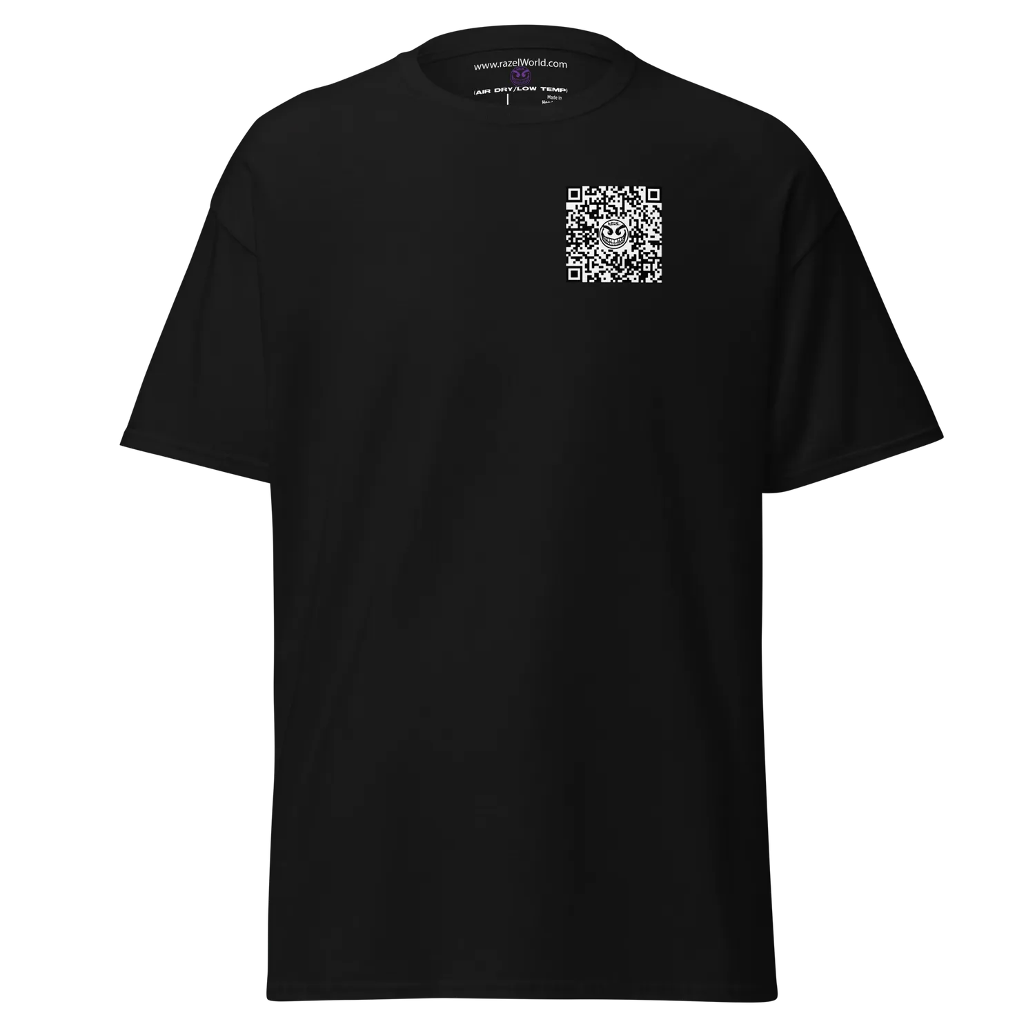 Razel Face QR Code t-shirt zwart katoen