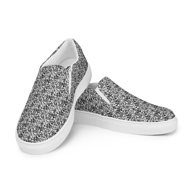 Razel Face QR Code slip-ons canvas instappers