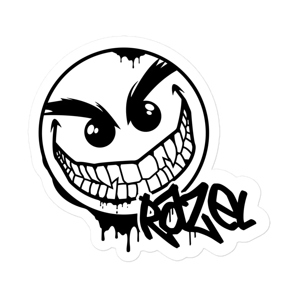 Razel Gang Drip Face sticker vinyl 3x3 bubbelvrij
