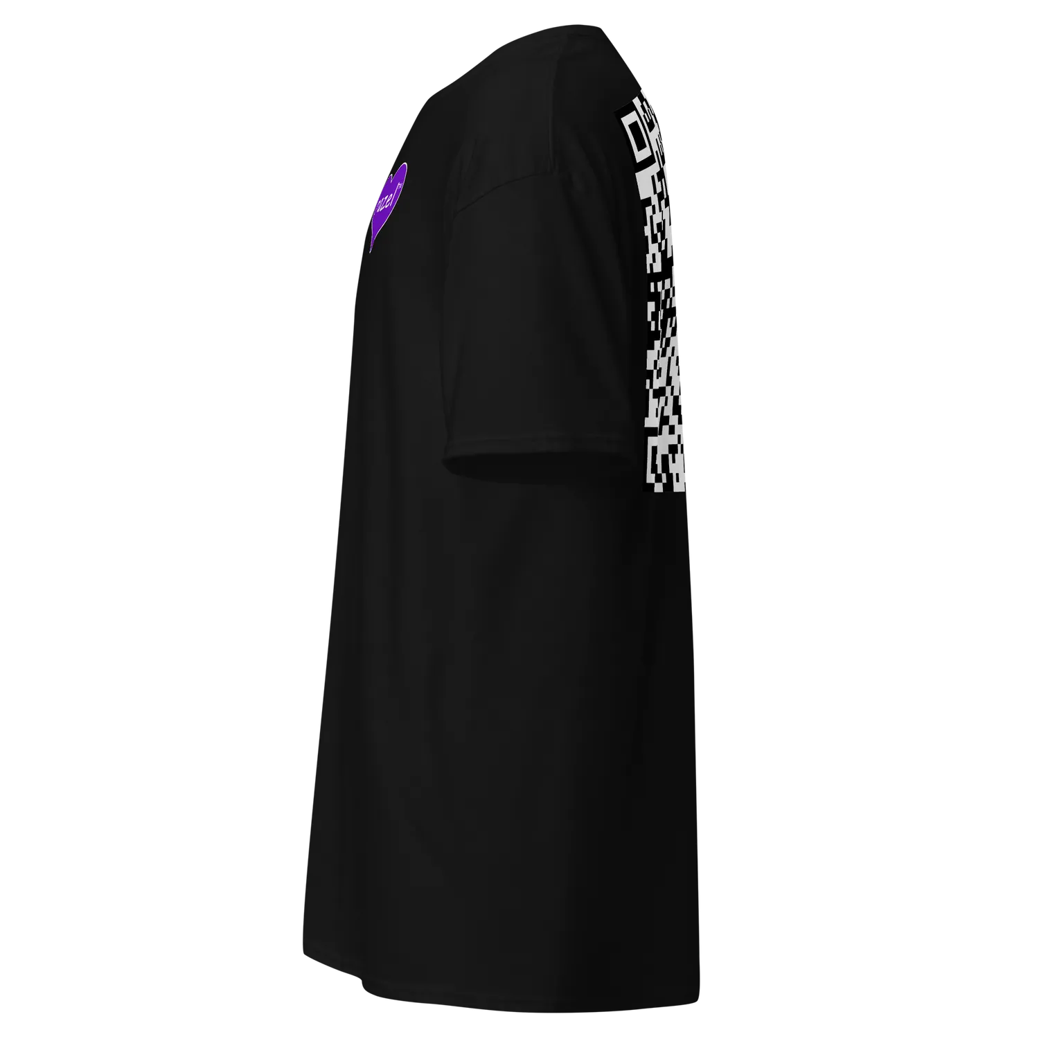 Razel Purple Hearted QR Code T-shirt zwart
