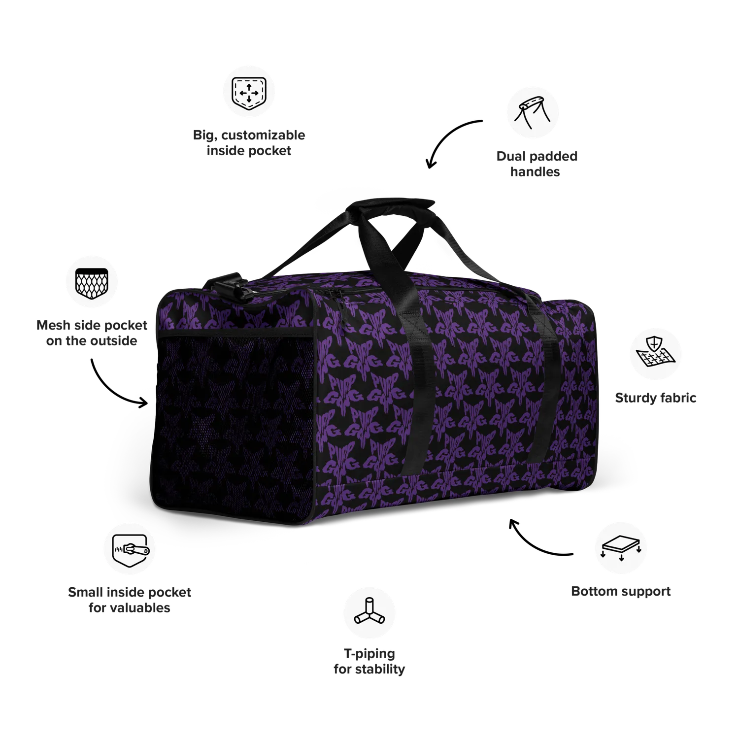 Razel Purp Gang Rock Star sporttas 22 inch polyester