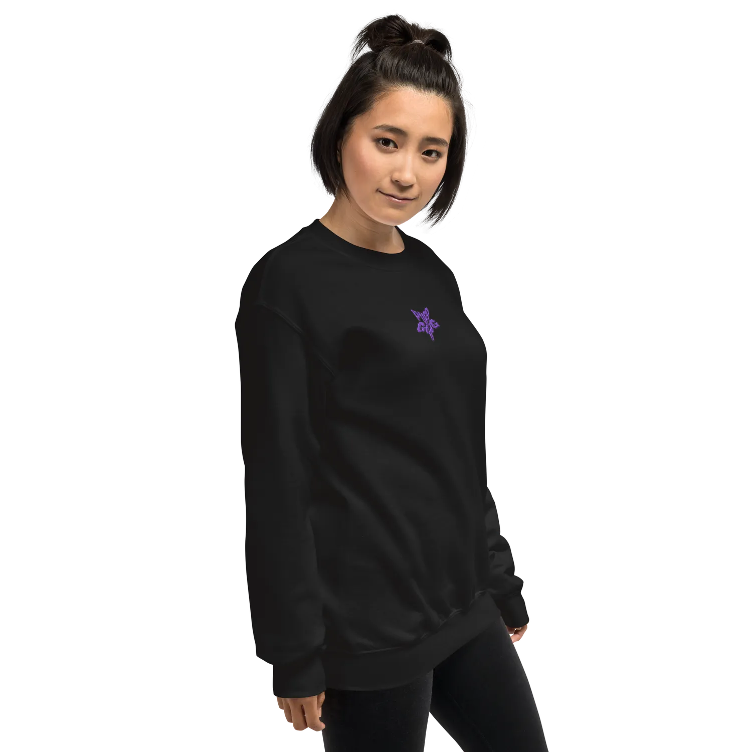 Razel Purp Gang Rock Star sweater zwart geborduurd