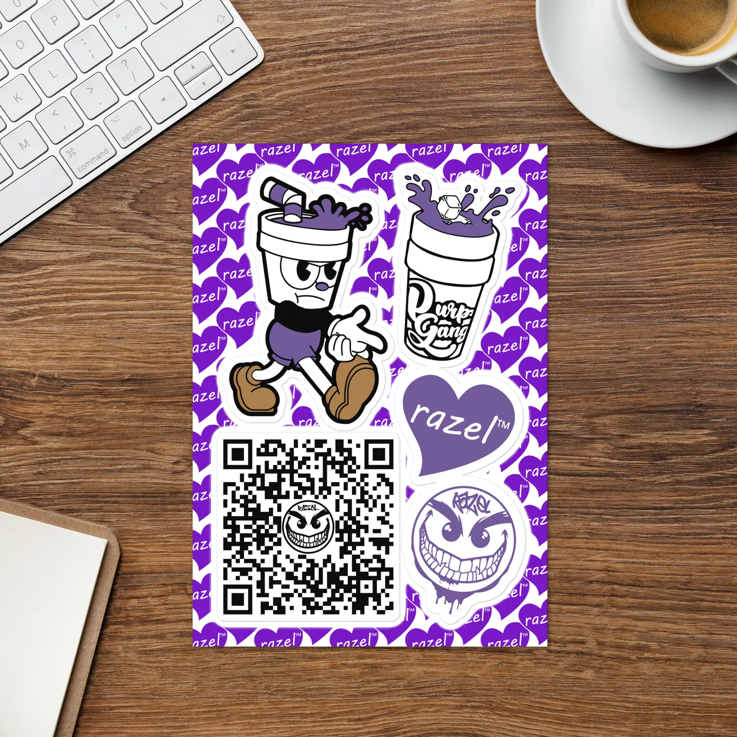 Razel Purp Bundle stickervel glans meerkleurig