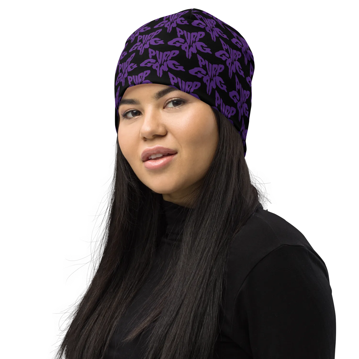 Razel Purp Gang Rock Star Beanie Muts Zwart Dubbel