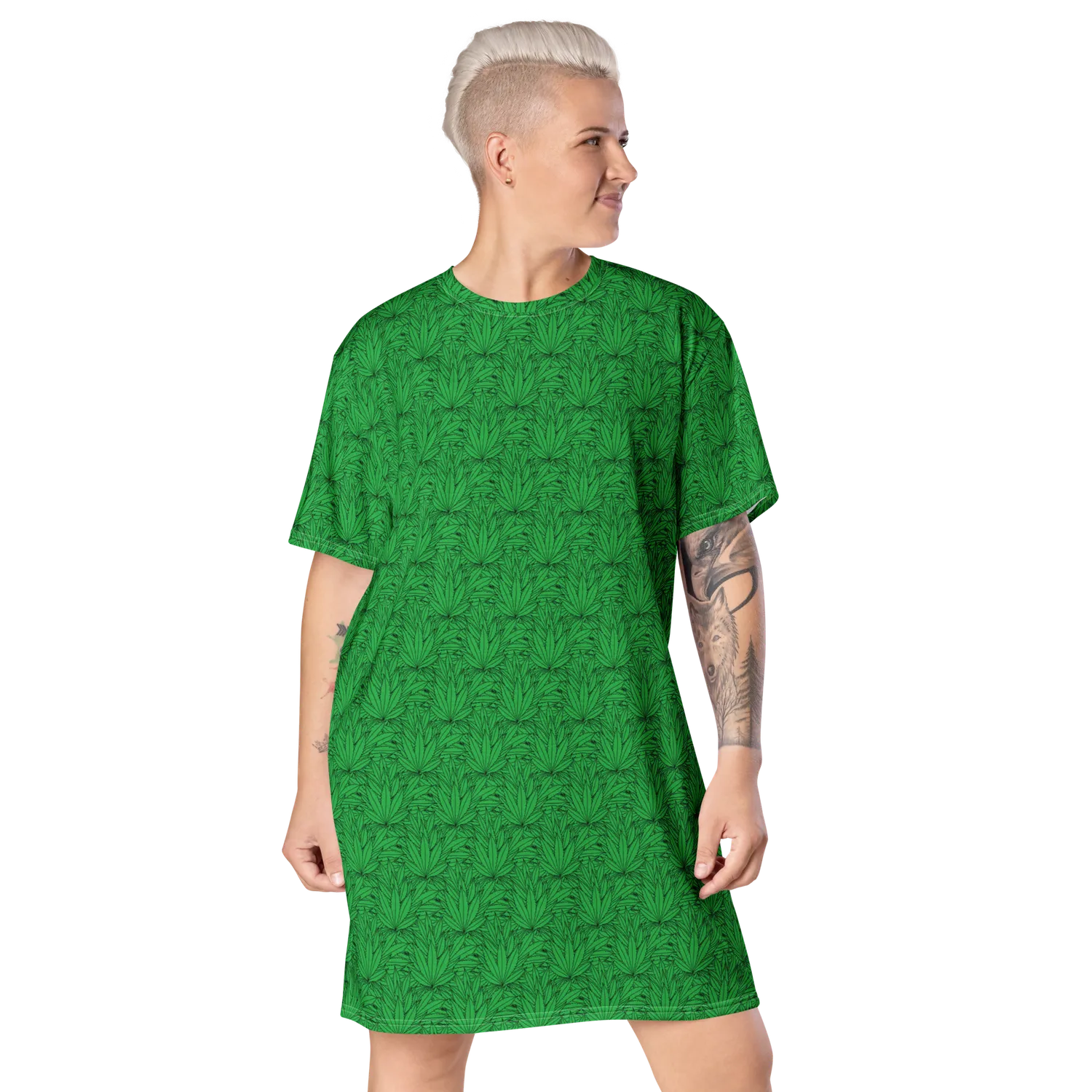 Razel Marijuana Tree Star t-shirt jurk oversize