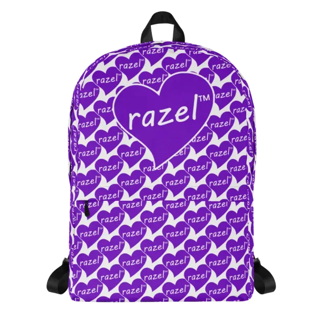 Razel Purple Hearted Motif rugzak 15 inch waterafstotend