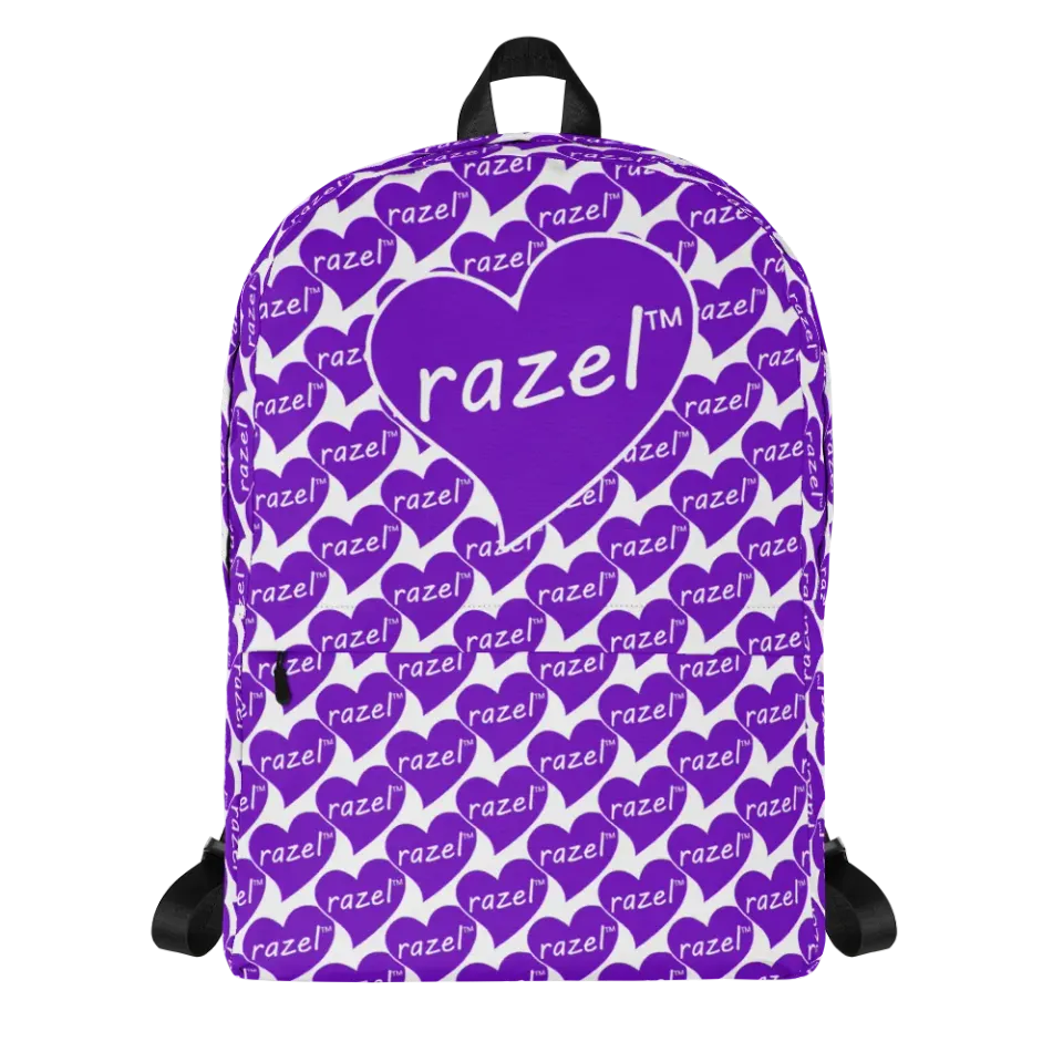 Razel Purple Hearted Motif rugzak 15 inch waterafstotend