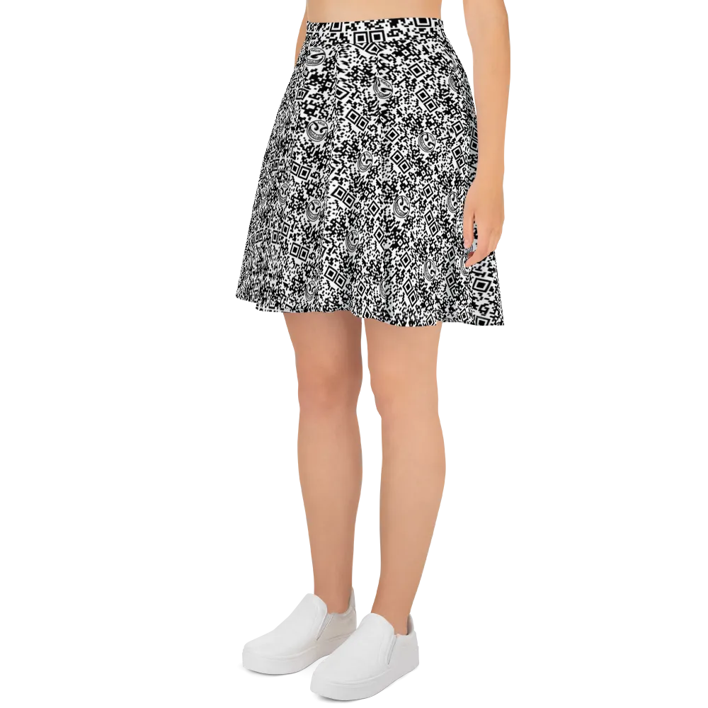 Razel Face QR Code Sun Skirt Rok elastiek
