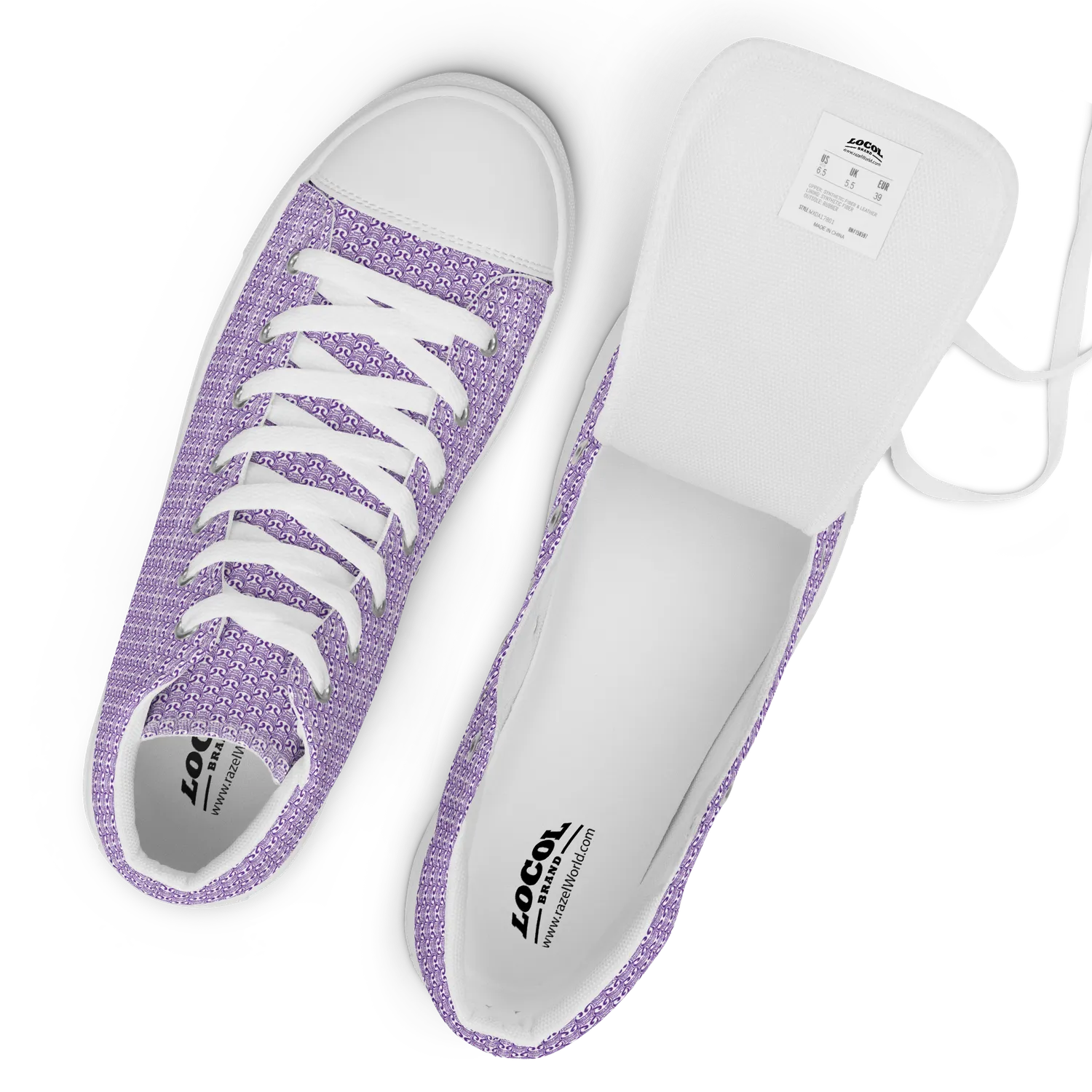 Razel Face hoge sneakers canvas zwart
