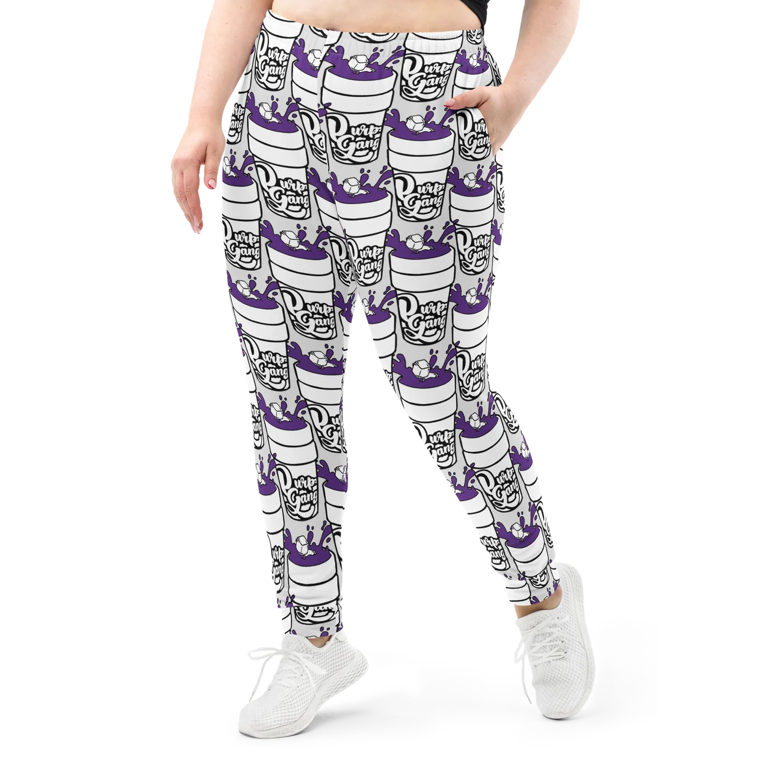 Razel Purp Gang Double Cup Joggers Dames Slim Fit