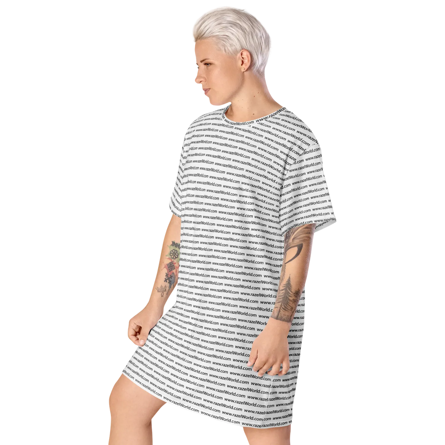 Razel www.razelWorld.com Motif T-shirt jurk oversize stretch