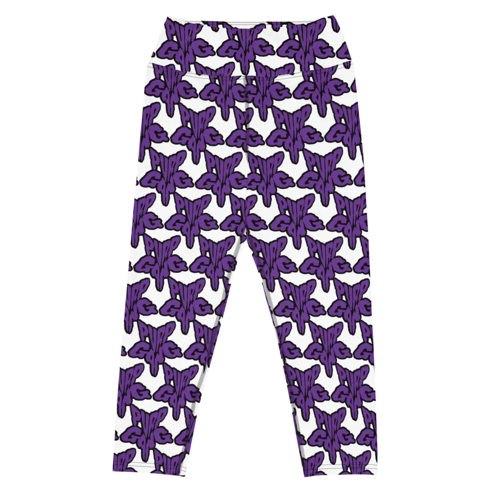 Razel Purp Gang Rock Star Motif Yoga Capri high waist