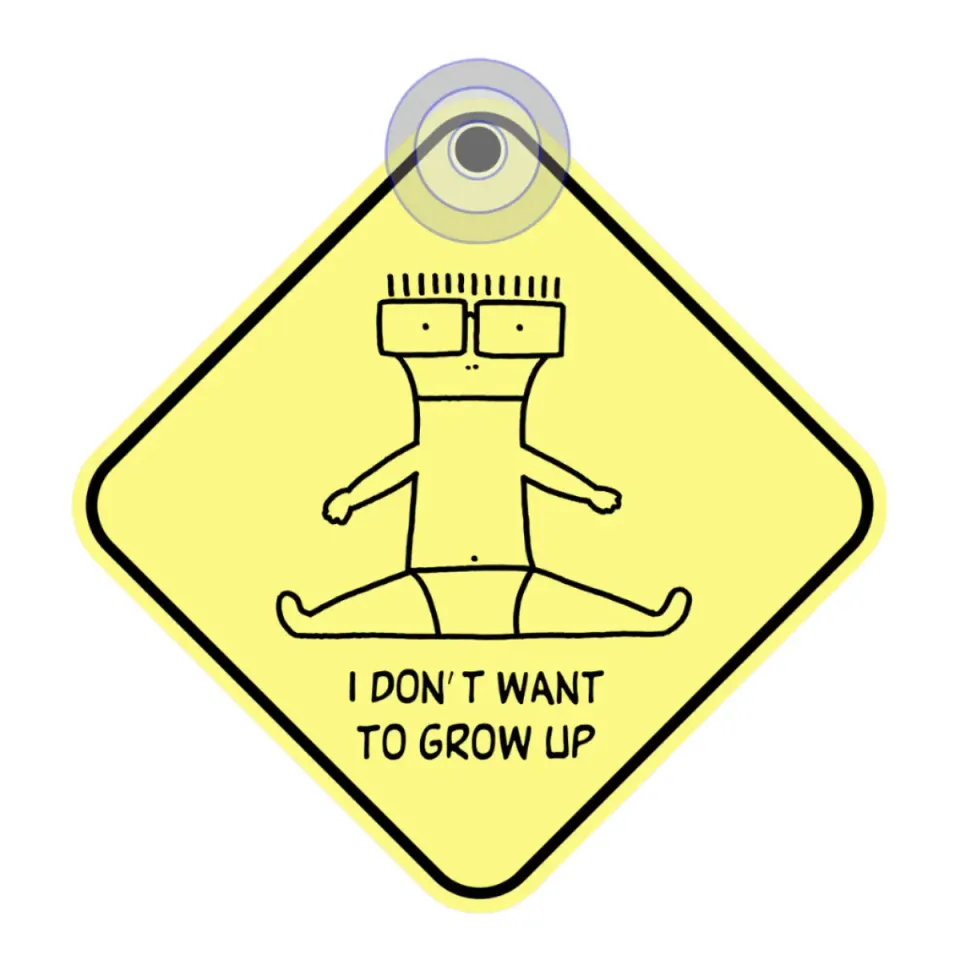 Descendents I Don't Want To Grow Up autoraam bord geel