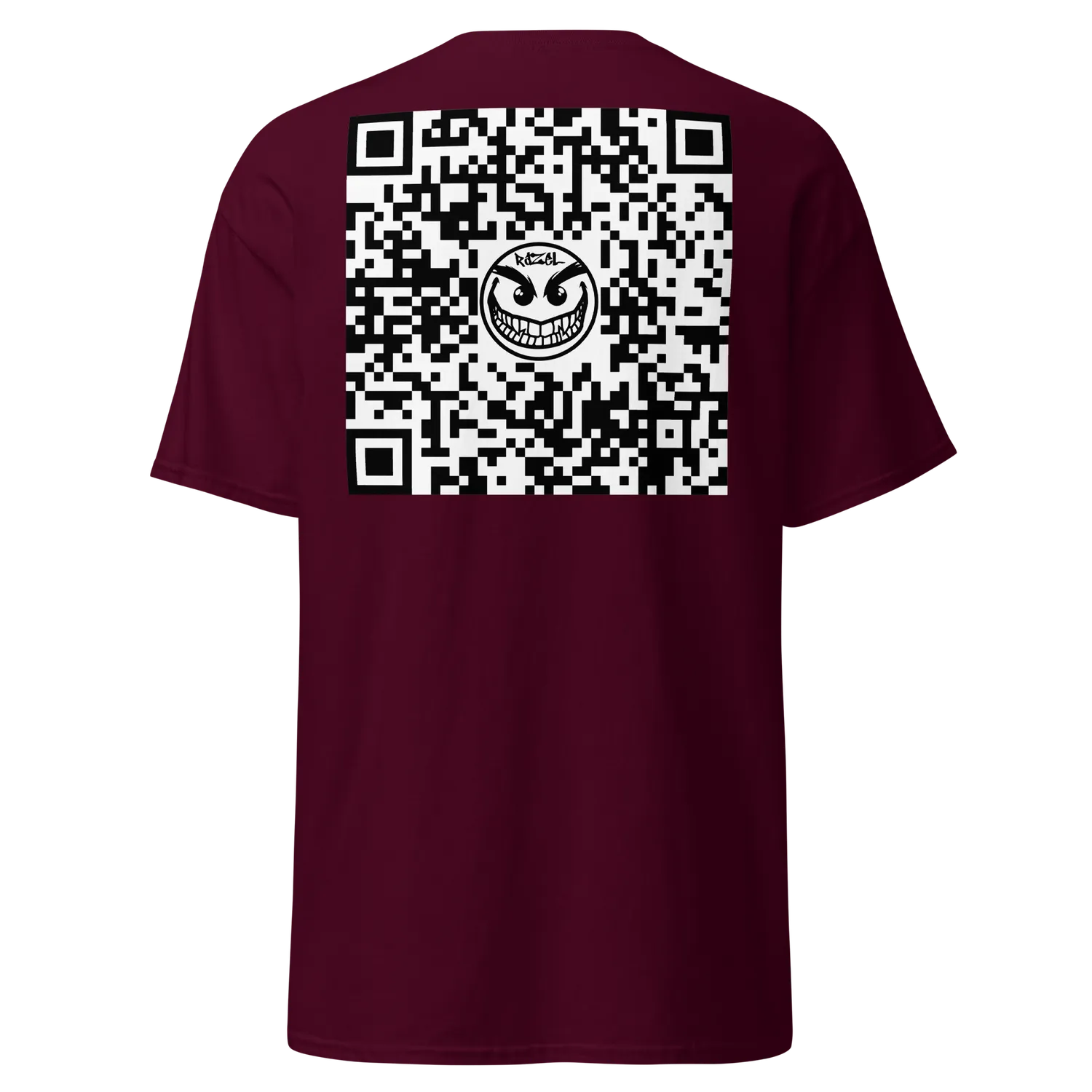 Razel Face QR Code t-shirt wit katoen dubbelzijdig