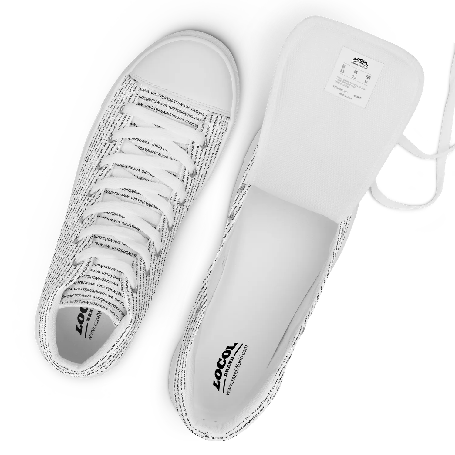 Razel High Top sneakers canvas zwart-wit