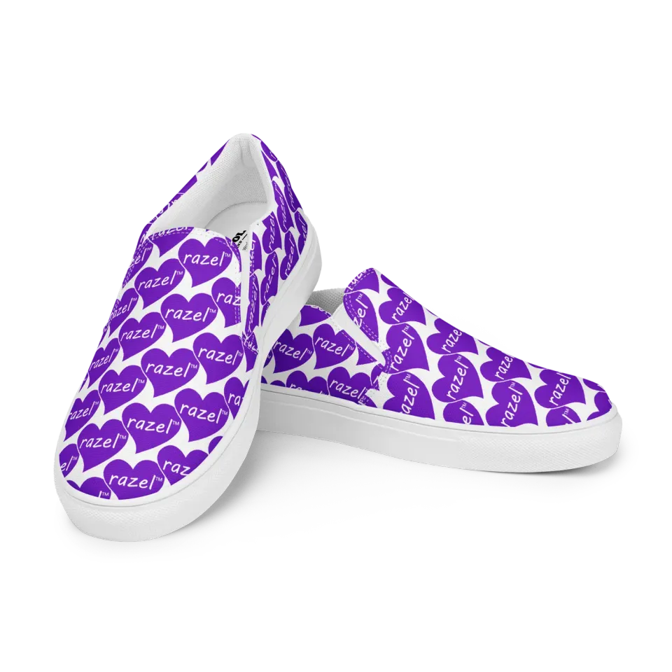 Razel Purple Hearted slip-ons canvas maat 42
