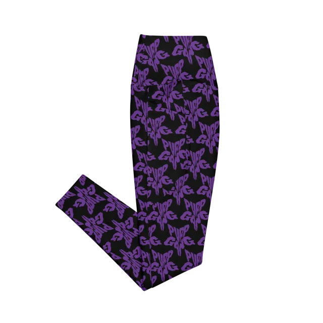Razel Purp Gang Rock Star Motif Pocket legging met zakken