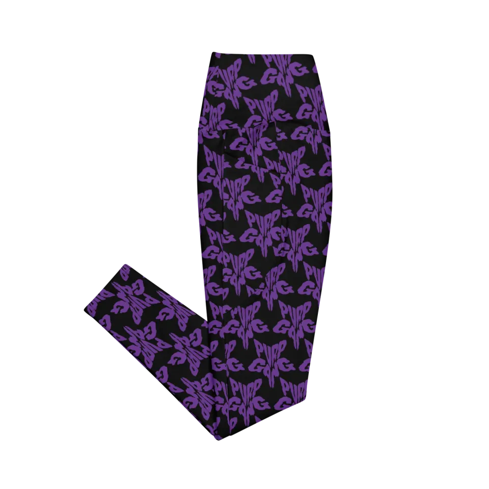 Razel Purp Gang Rock Star Motif Pocket legging met zakken