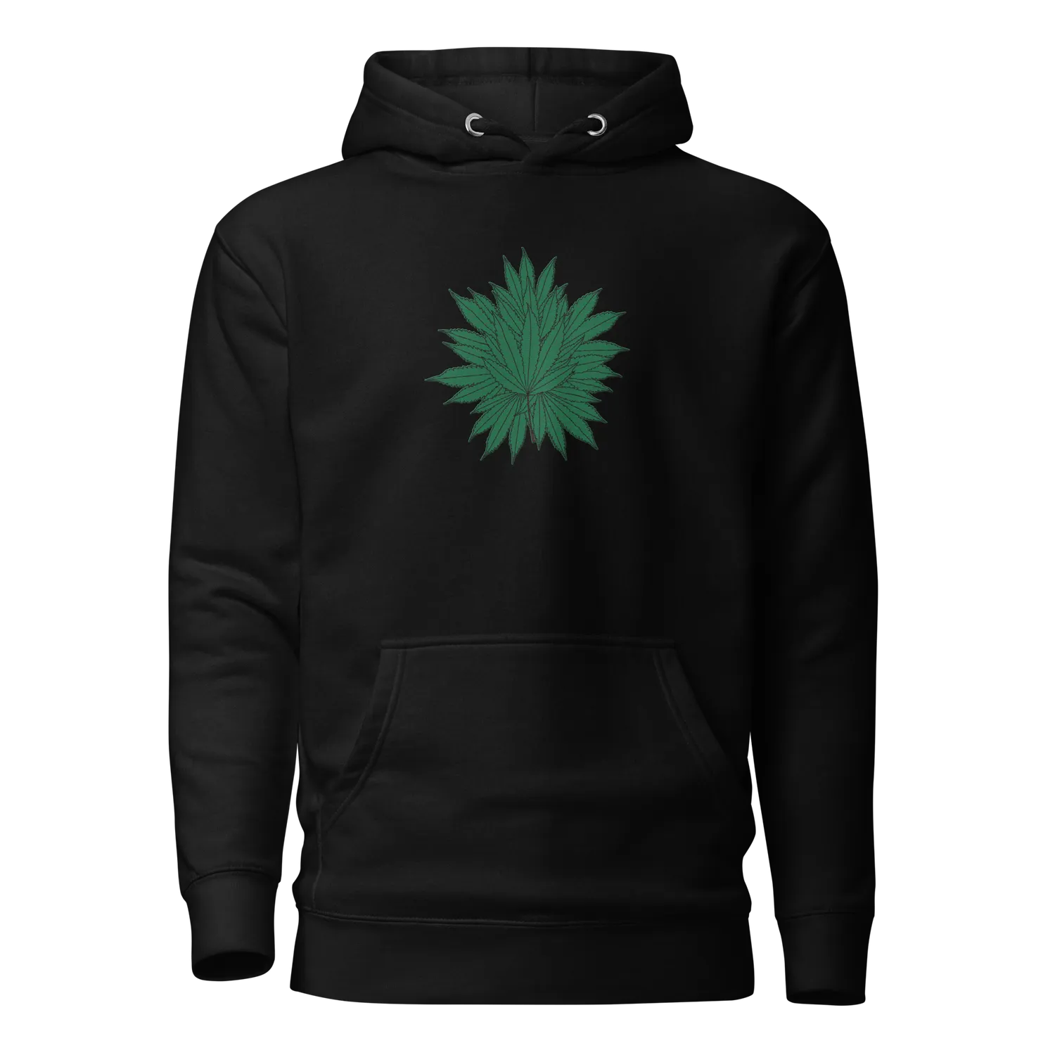 Razel Marijuana Tree Star hoodie zwart geborduurd