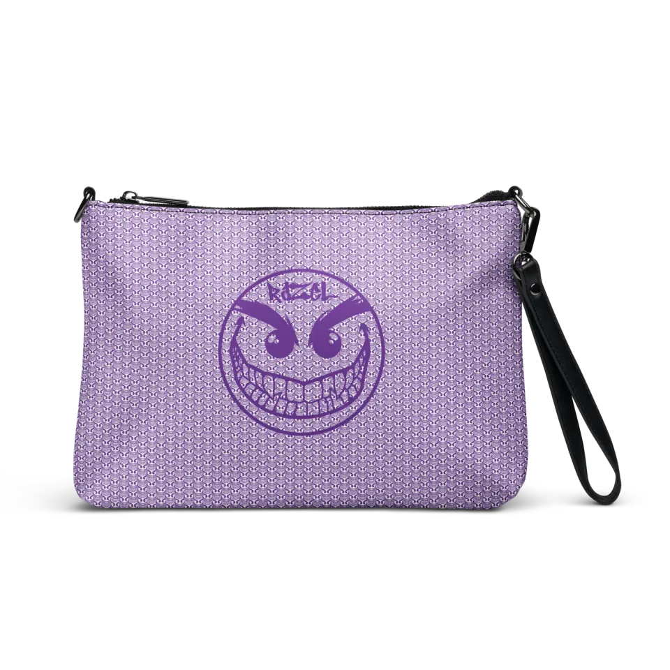 Razel Face Motif satchel tas zwart met rits