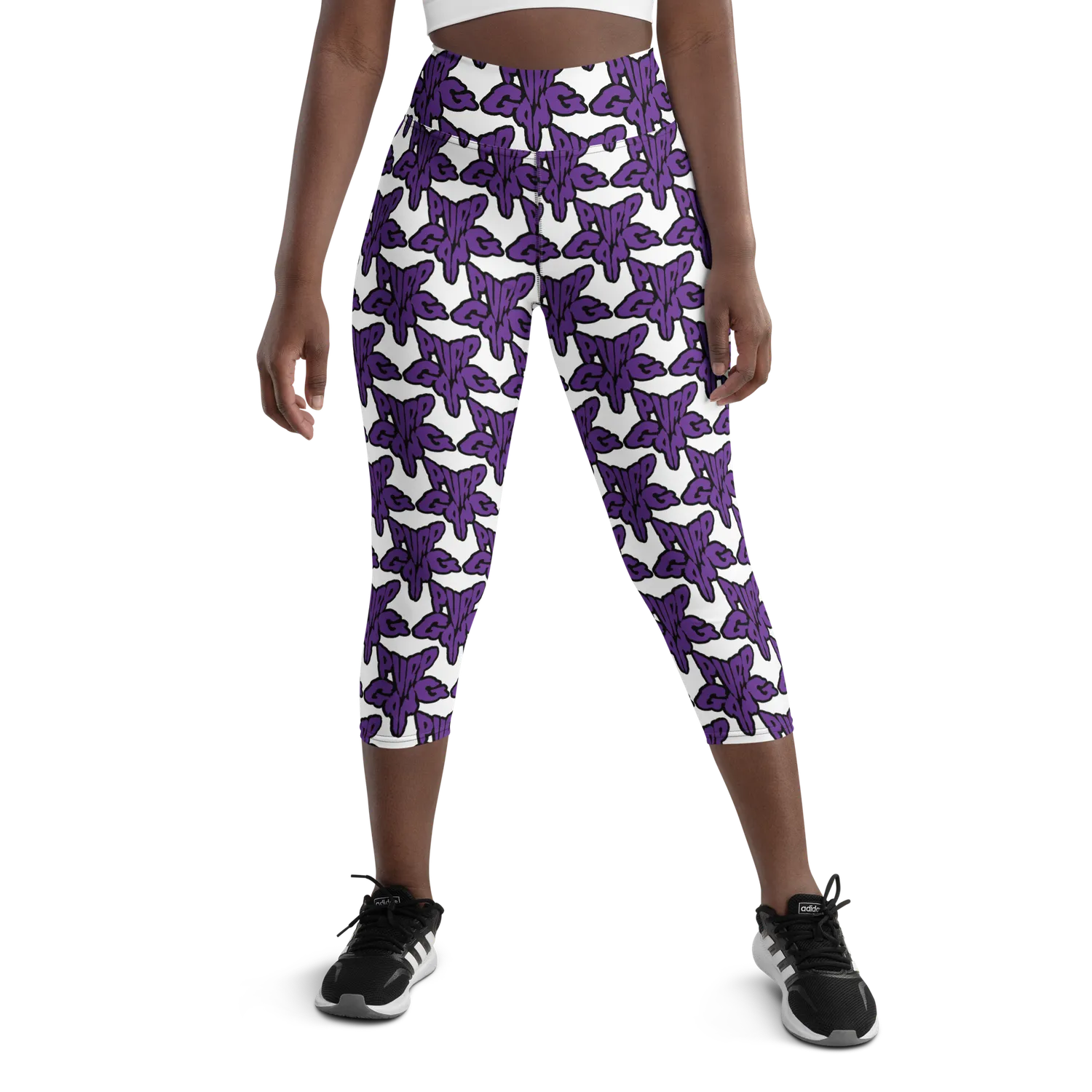 Razel Purp Gang Rock Star Motif Yoga Capri high waist