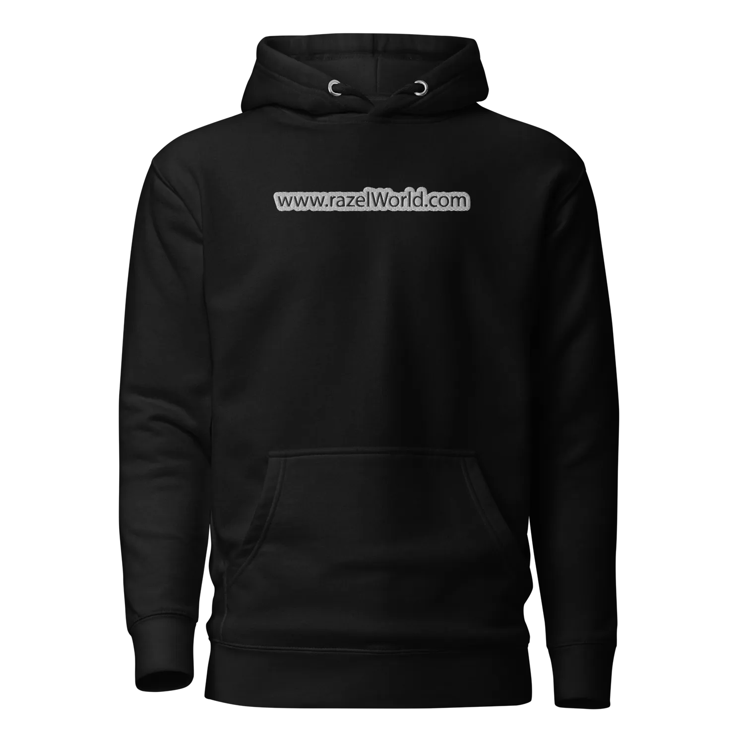 Razel Geborduurde Hoodie razelWorld katoen zwart 10 kleuren