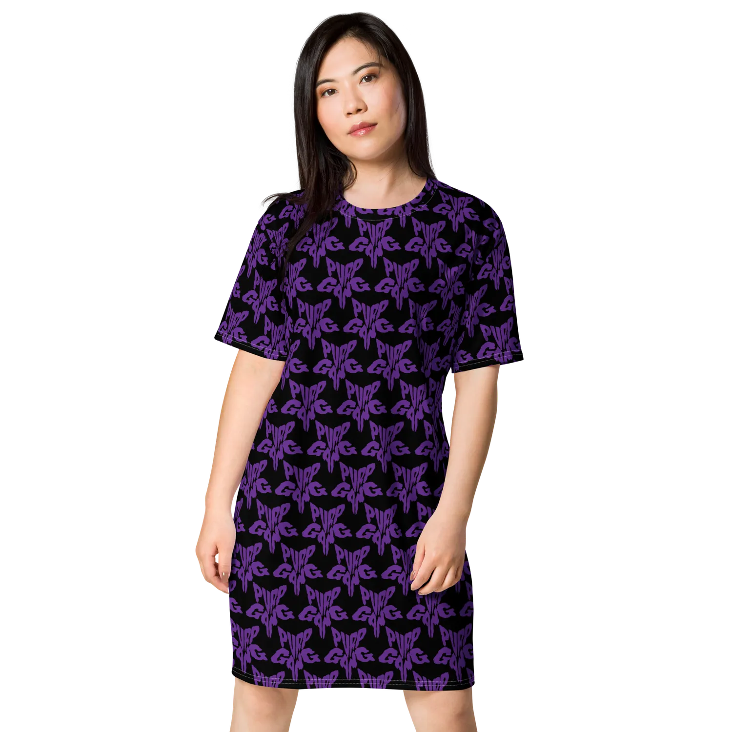 Razel Purp Gang Rock Star Motif T-shirt jurk oversize