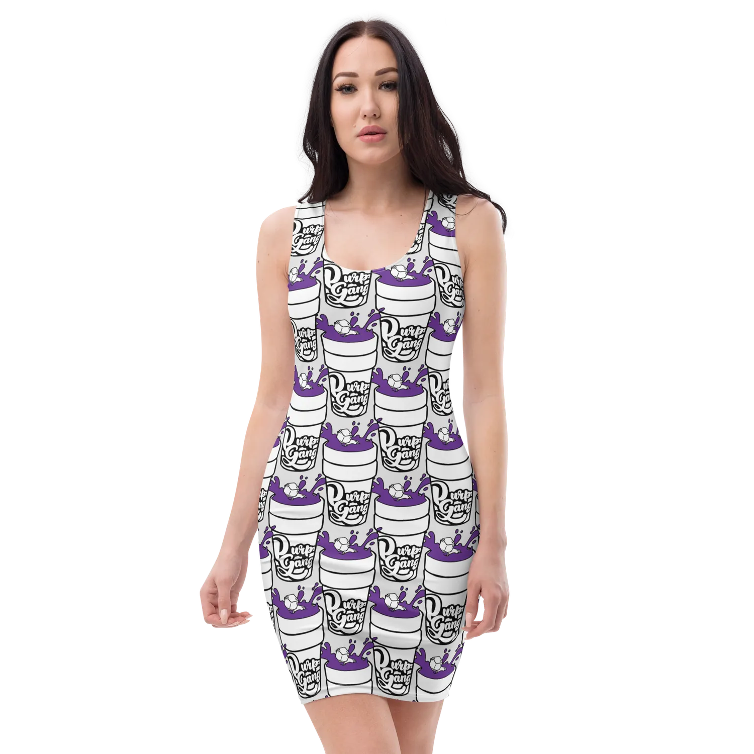 Razel Purp Gang Double Cup Classy Jurk Double Cup Motif stretch