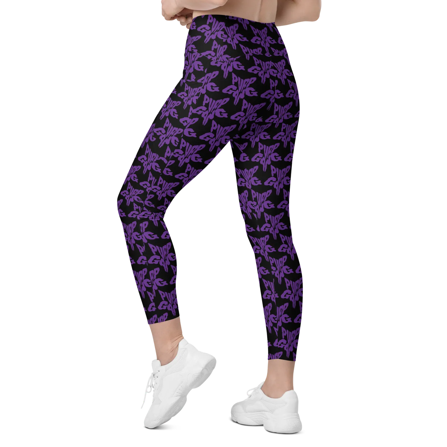 Razel Purp Gang Rock Star Motif Pocket legging met zakken