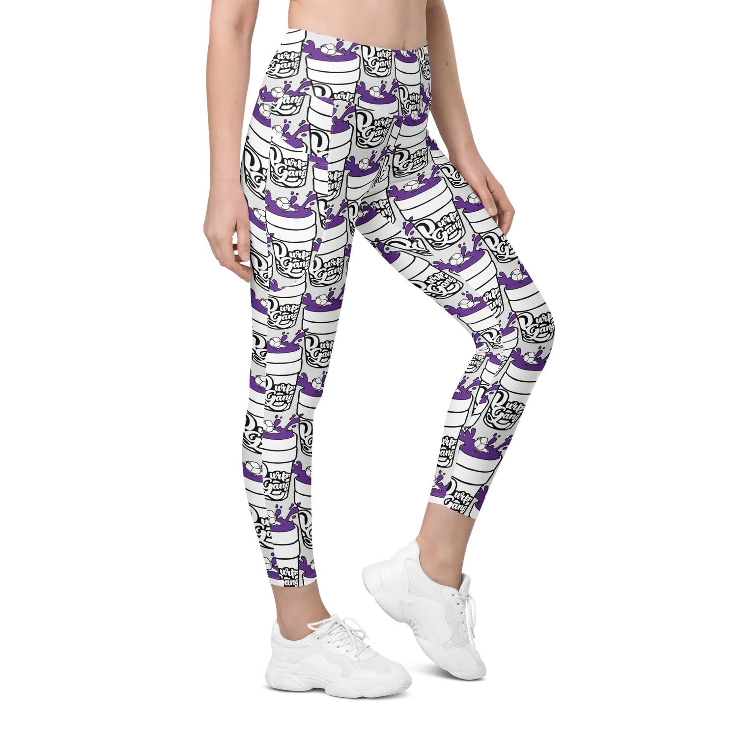 Razel Purp Gang Double Cup Legging zakken high-waist