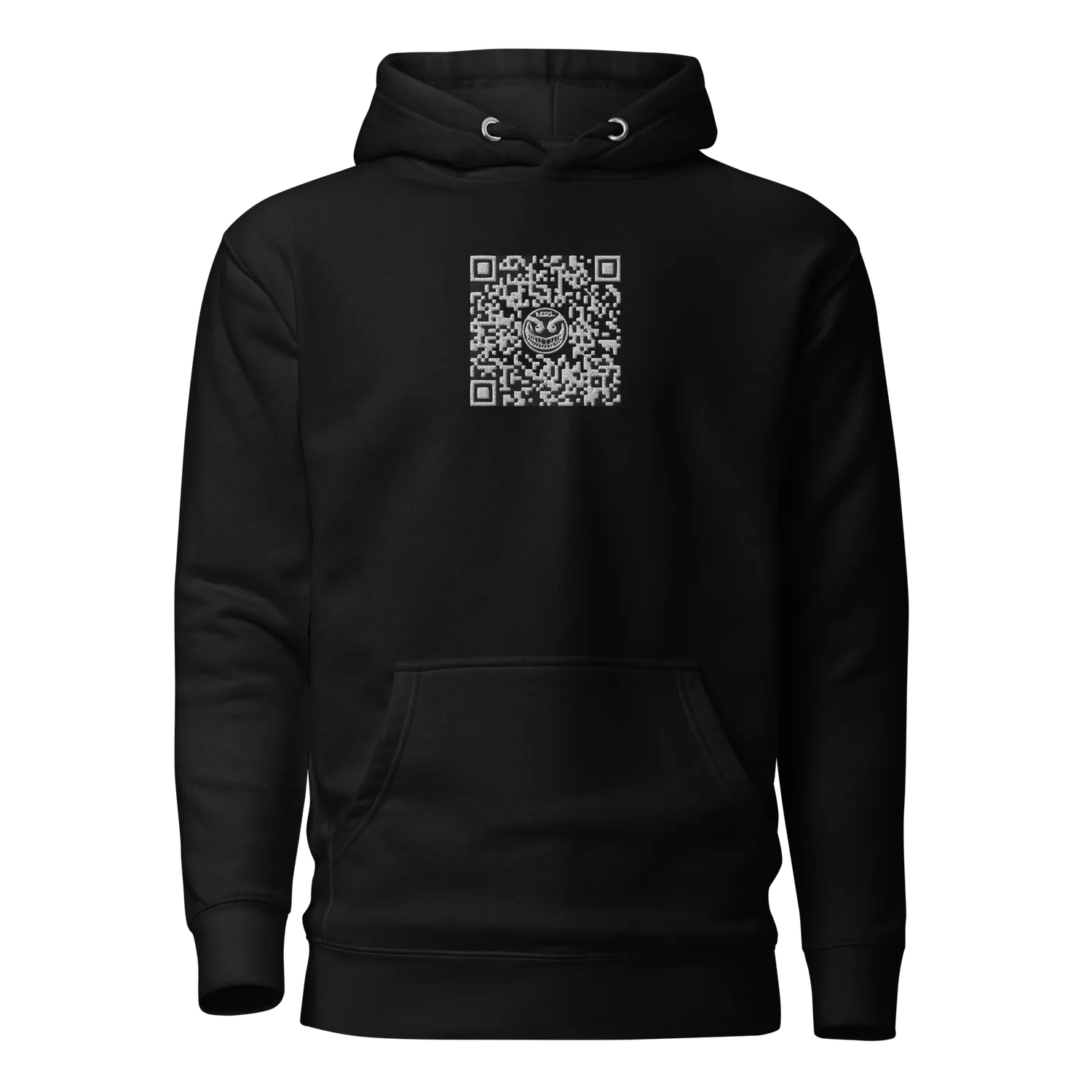 Razel QR Code hoodie geborduurd zwart S-3XL