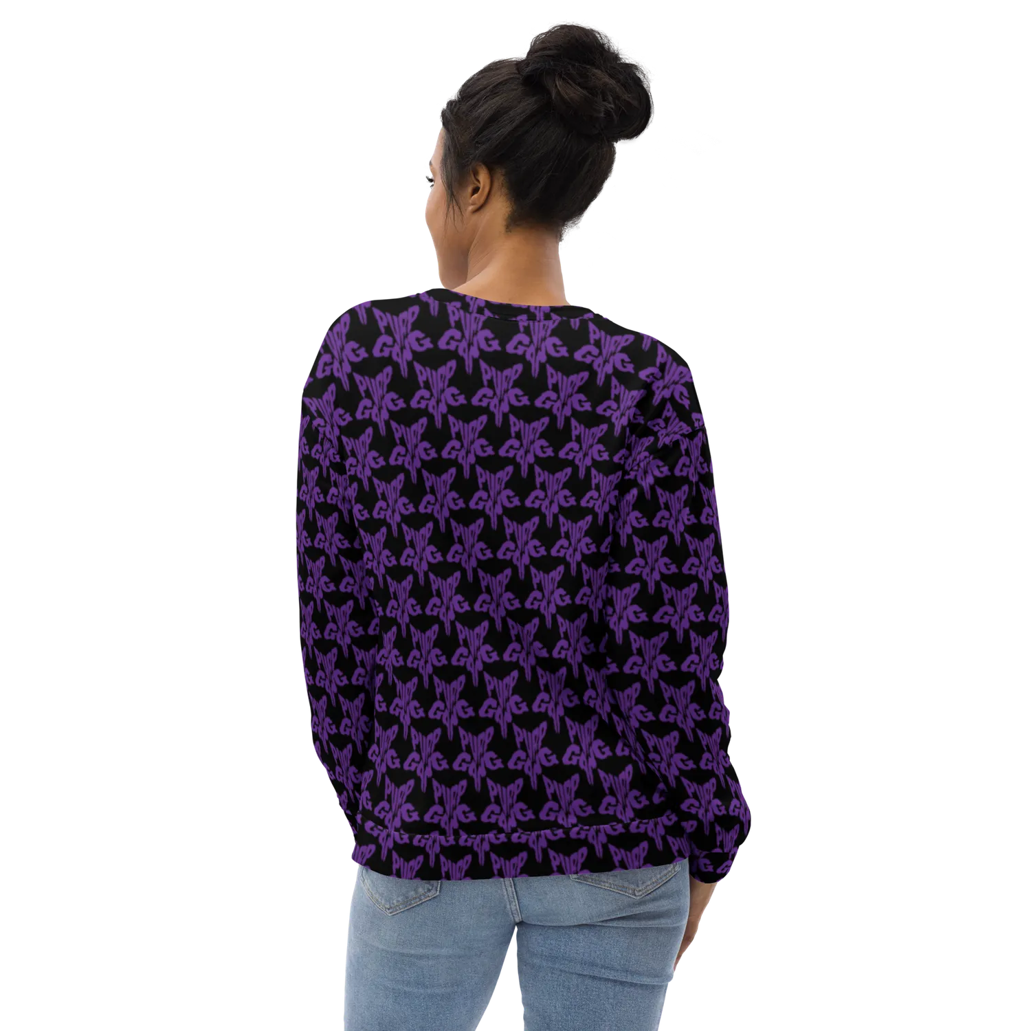 Razel Purp Gang Rock Star Motif Sweater fleece