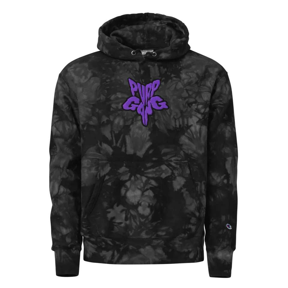 Razel Purp Gang Rock Star Champion Tie-Dye Hoodie zwart