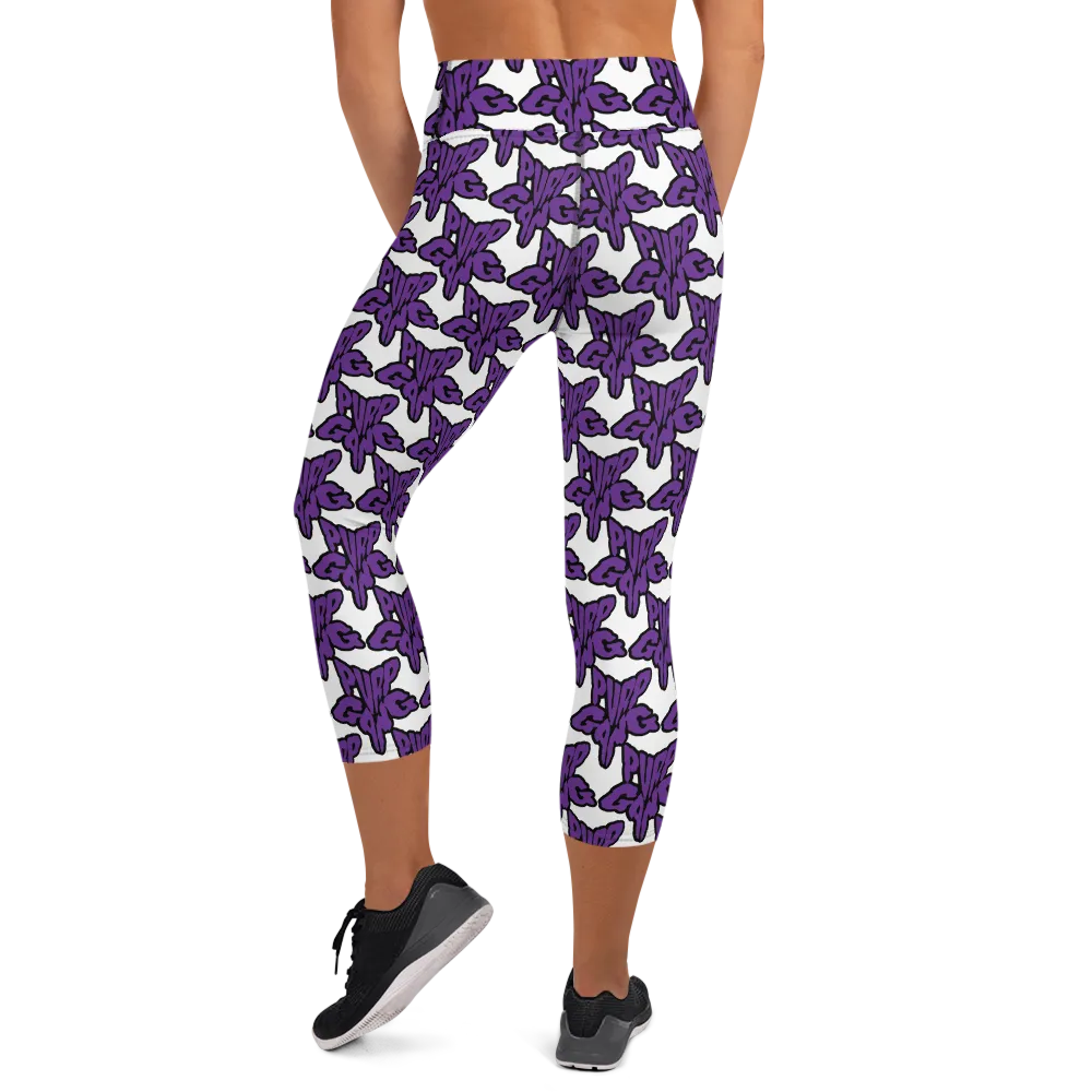 Razel Purp Gang Rock Star Motif Yoga Capri high waist