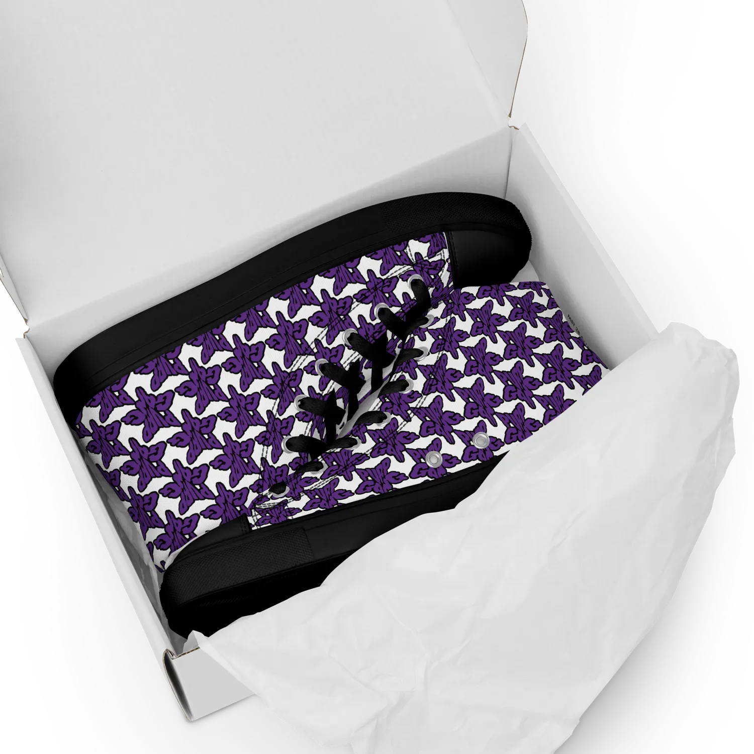 Razel Purp Gang Rock Star Hoge Sneakers Zwart Canvas