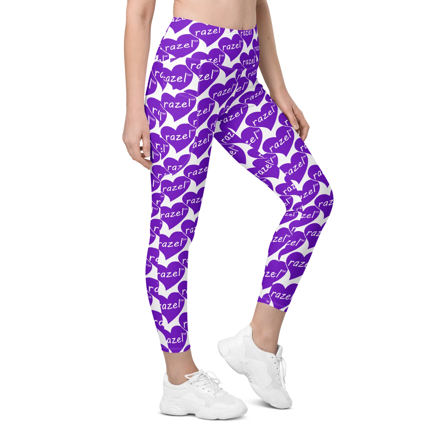 Razel Purple Hearted Pocket Legging M High-Waist