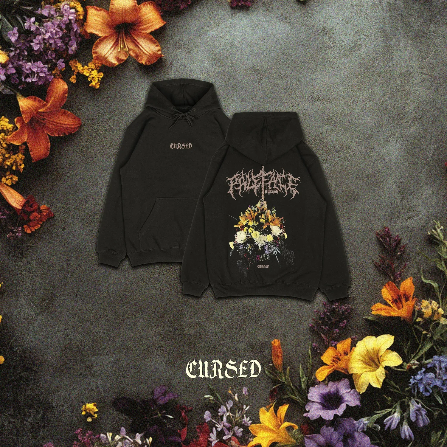 Paleface Swiss Bouquet Hoodie maat L geborduurd