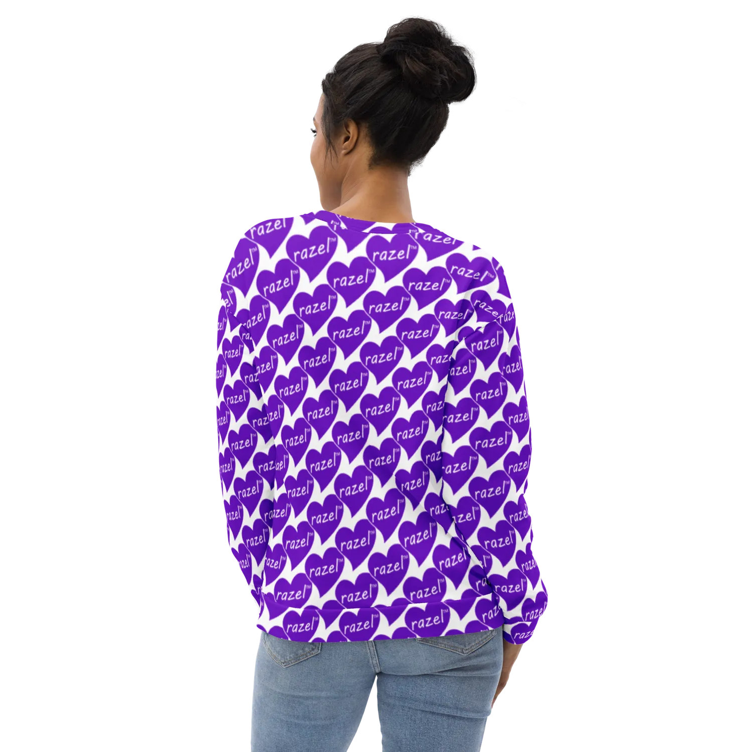 Razel Purple Hearted Motif sweater M recycled polyester
