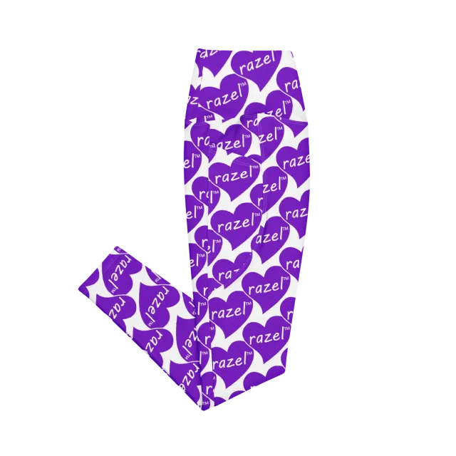 Razel Purple Hearted Pocket Legging M High-Waist