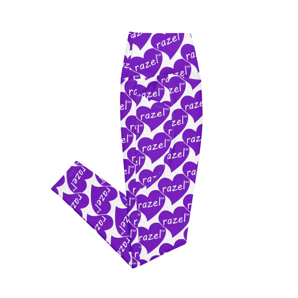 Razel Purple Hearted Pocket Legging M High-Waist