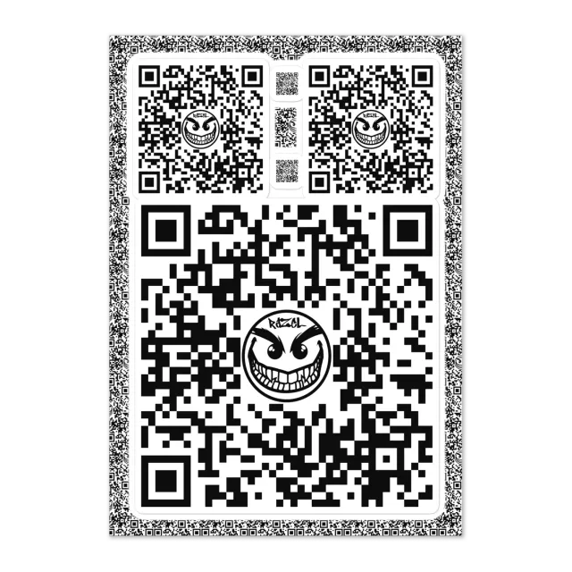 Razel Face QR Code stickervel glanzend binnen