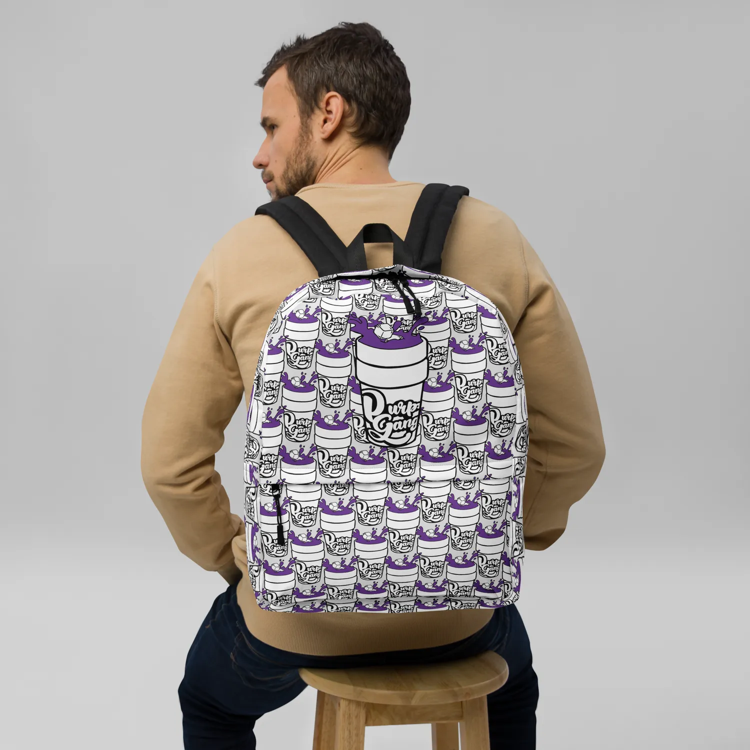 Razel Purp Gang Double Cup Motif Rugzak 15 inch
