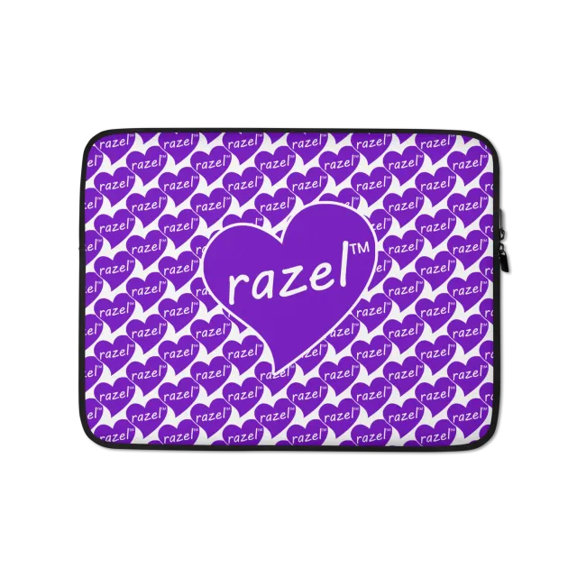 Razel Purple Hearted laptophoes 13 inch neopreen