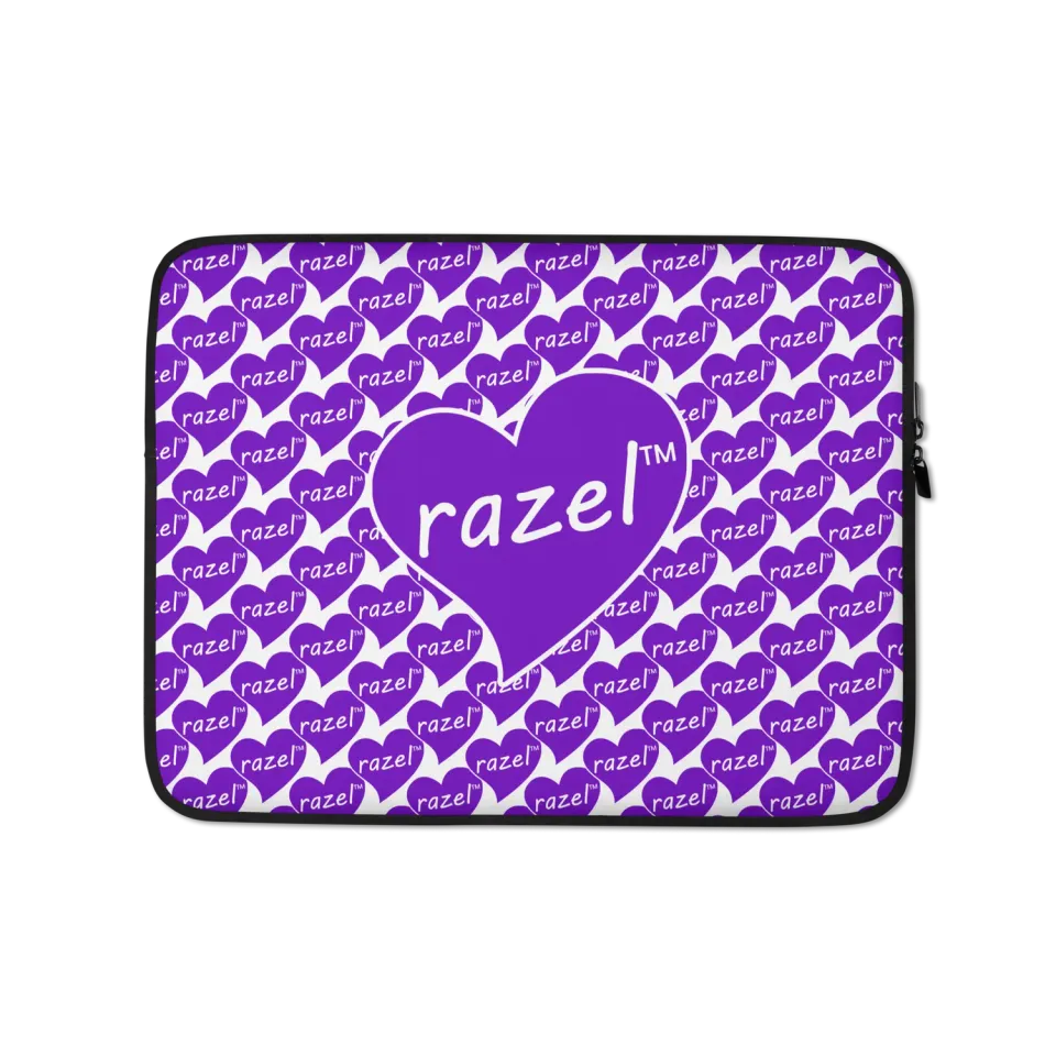 Razel Purple Hearted laptophoes 13 inch neopreen