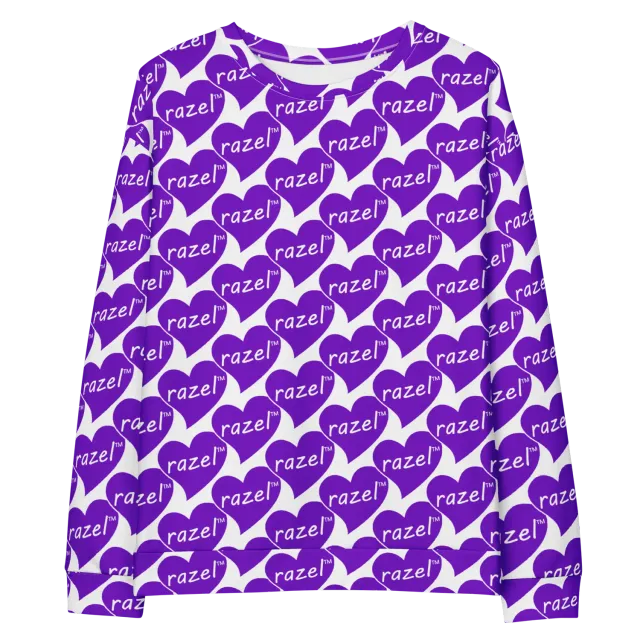 Razel Purple Hearted Motif sweater M recycled polyester