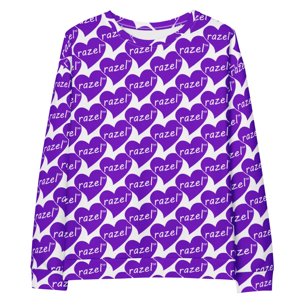 Razel Purple Hearted Motif sweater M recycled polyester